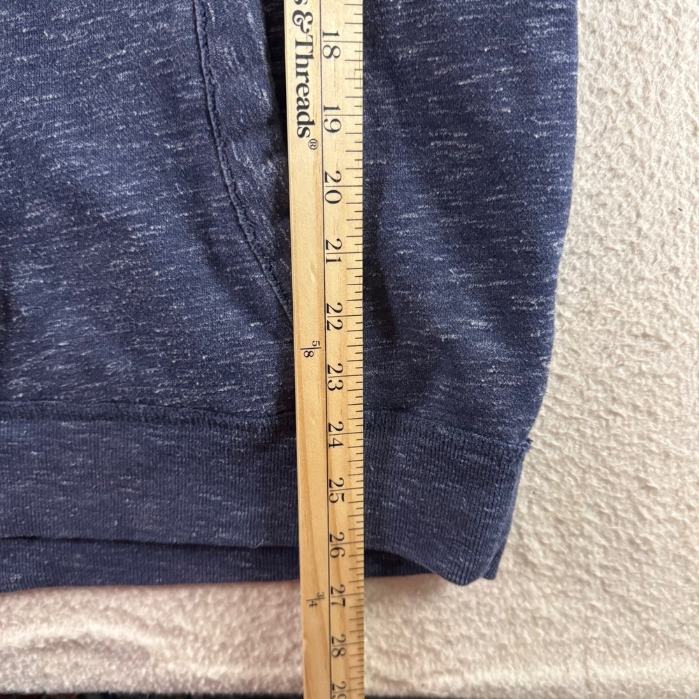 Hollister Hoodie Mens Medium Navy Blue Raglan Graphic California Logo Sweat Y2K - Picture 5 of 9